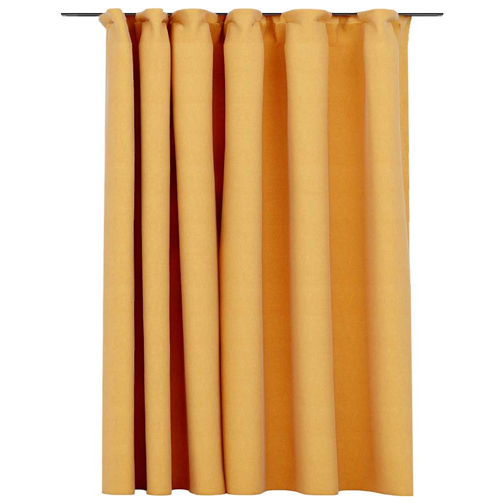 vidaXL Draperie opacă, aspect de in, galben, 290 x 245 cm, cu cârlige vidaXL Draperie opacă, aspect de in, galben, 290 x 245 cm, cu cârlige