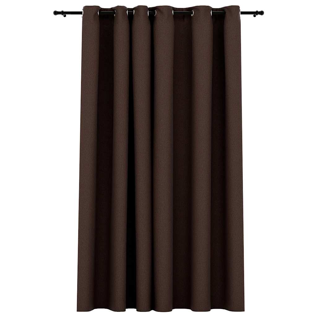 vidaXL Perdea opacă, aspect pânză, cu ocheți, gri taupe, 290x245 cm vidaXL Perdea opacă, aspect pânză, cu ocheți, gri taupe, 290x245 cm