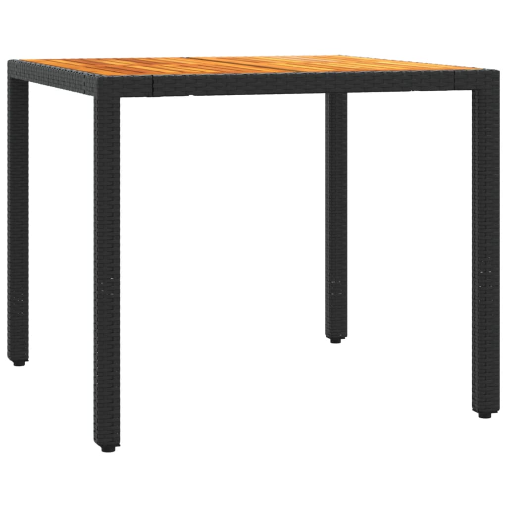 vidaXL Set bistro cu perne, 3 piese, negru, poliratan