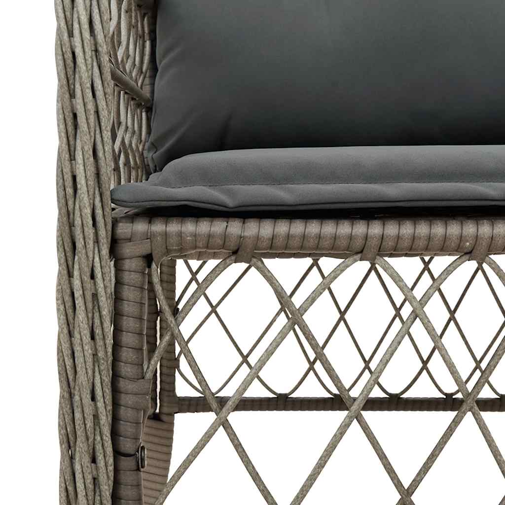 vidaXL Set mobilier grădină cu perne, 9 piese, gri, poliratan vidaXL Set mobilier grădină cu perne, 9 piese, gri, poliratan