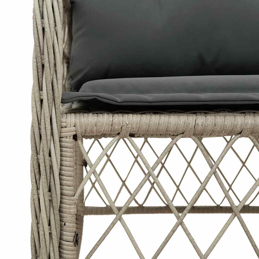 vidaXL Set mobilier grădină cu perne, 9 piese, gri deschis, poliratan vidaXL Set mobilier grădină cu perne, 9 piese, gri deschis, poliratan