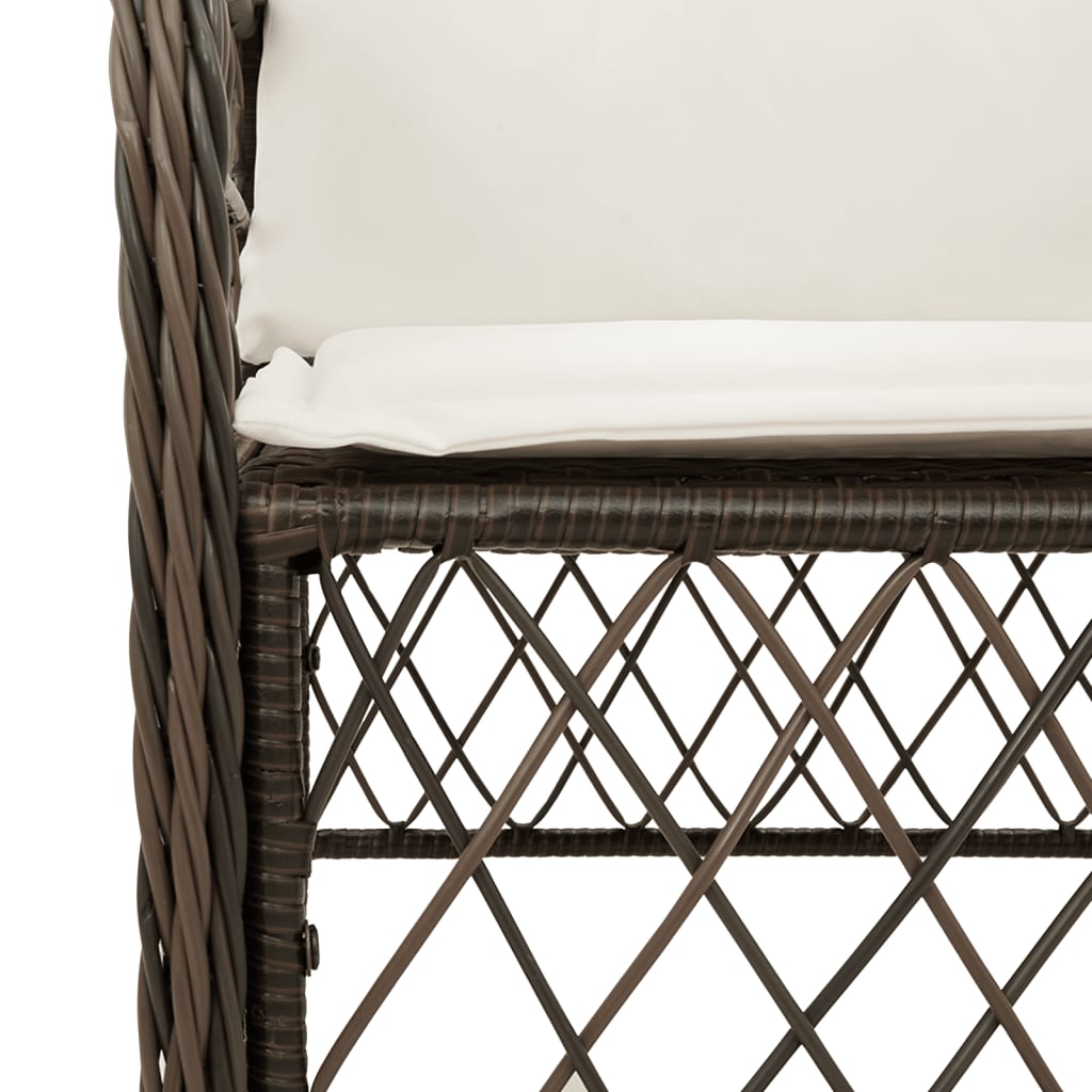 vidaXL Set mobilier de grădină, 5 piese, cu perne, maro, poliratan vidaXL Set mobilier de grădină, 5 piese, cu perne, maro, poliratan
