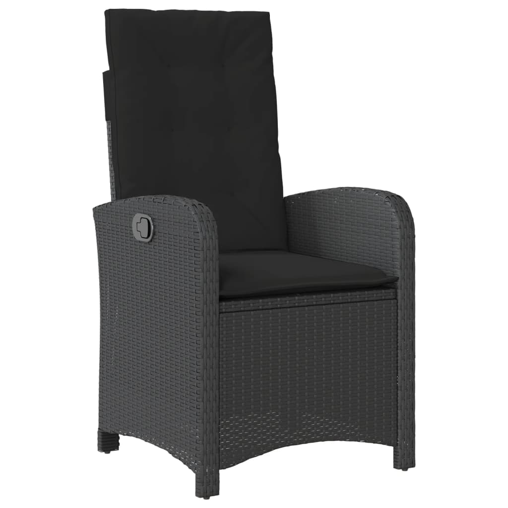 vidaXL Set mobilier de grădină cu perne, 9 piese, negru, poliratan vidaXL Set mobilier de grădină cu perne, 9 piese, negru, poliratan