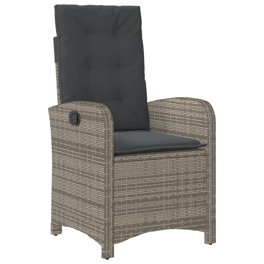 vidaXL Set mobilier grădină cu perne, 9 piese, gri, poliratan vidaXL Set mobilier grădină cu perne, 9 piese, gri, poliratan