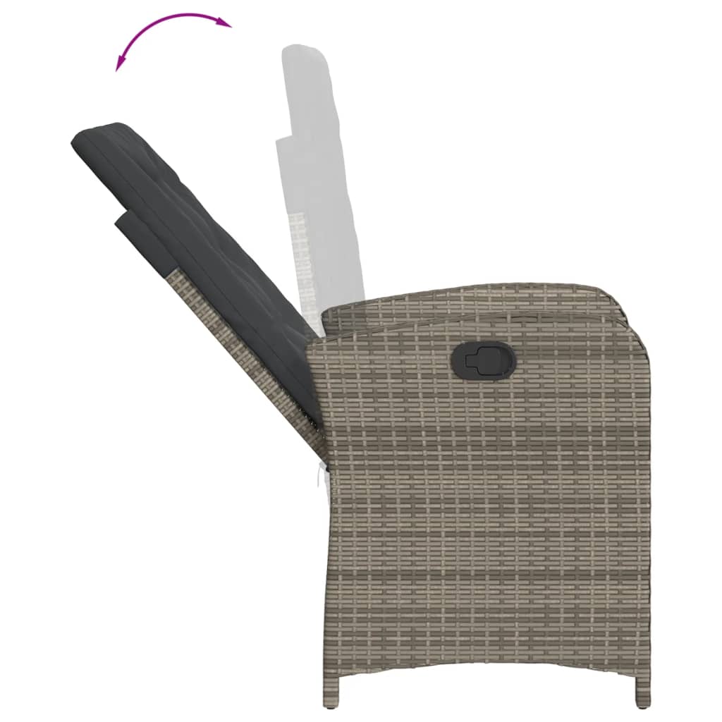 vidaXL Set mobilier grădină cu perne, 9 piese, gri, poliratan vidaXL Set mobilier grădină cu perne, 9 piese, gri, poliratan