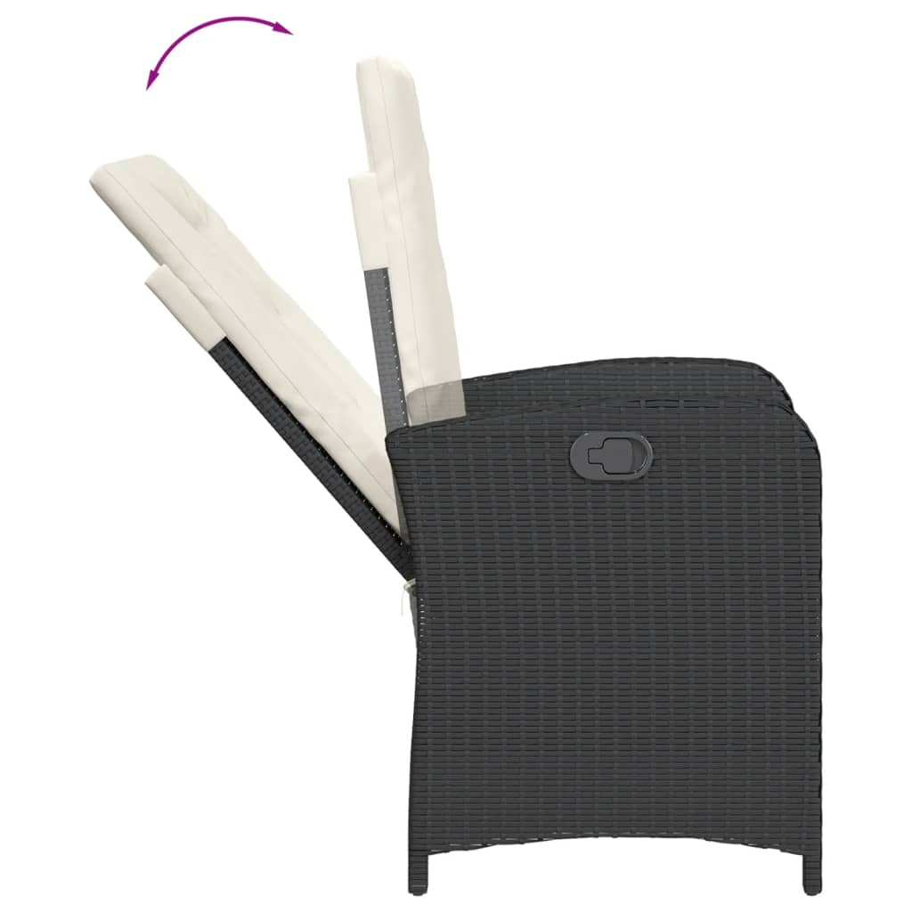 vidaXL Set mobilier de grădină cu perne, 7 piese, negru, poliratan vidaXL Set mobilier de grădină cu perne, 7 piese, negru, poliratan