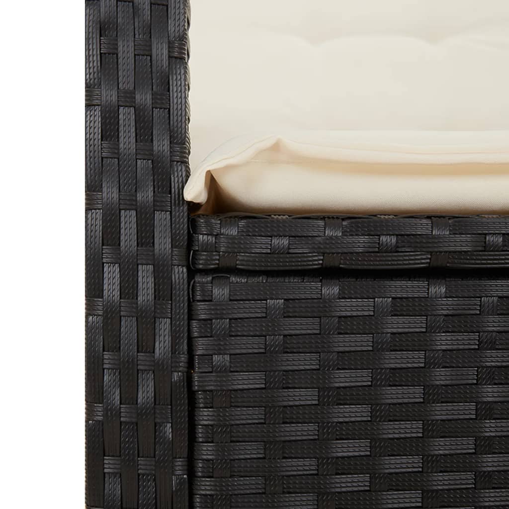 vidaXL Set mobilier de grădină cu perne, 9 piese, negru, poliratan vidaXL Set mobilier de grădină cu perne, 9 piese, negru, poliratan