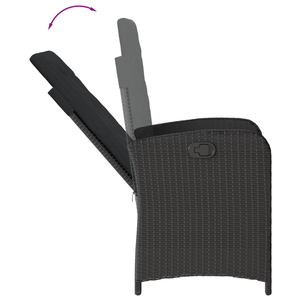 vidaXL Set mobilier de grădină cu perne, 7 piese, negru, poliratan vidaXL Set mobilier de grădină cu perne, 7 piese, negru, poliratan