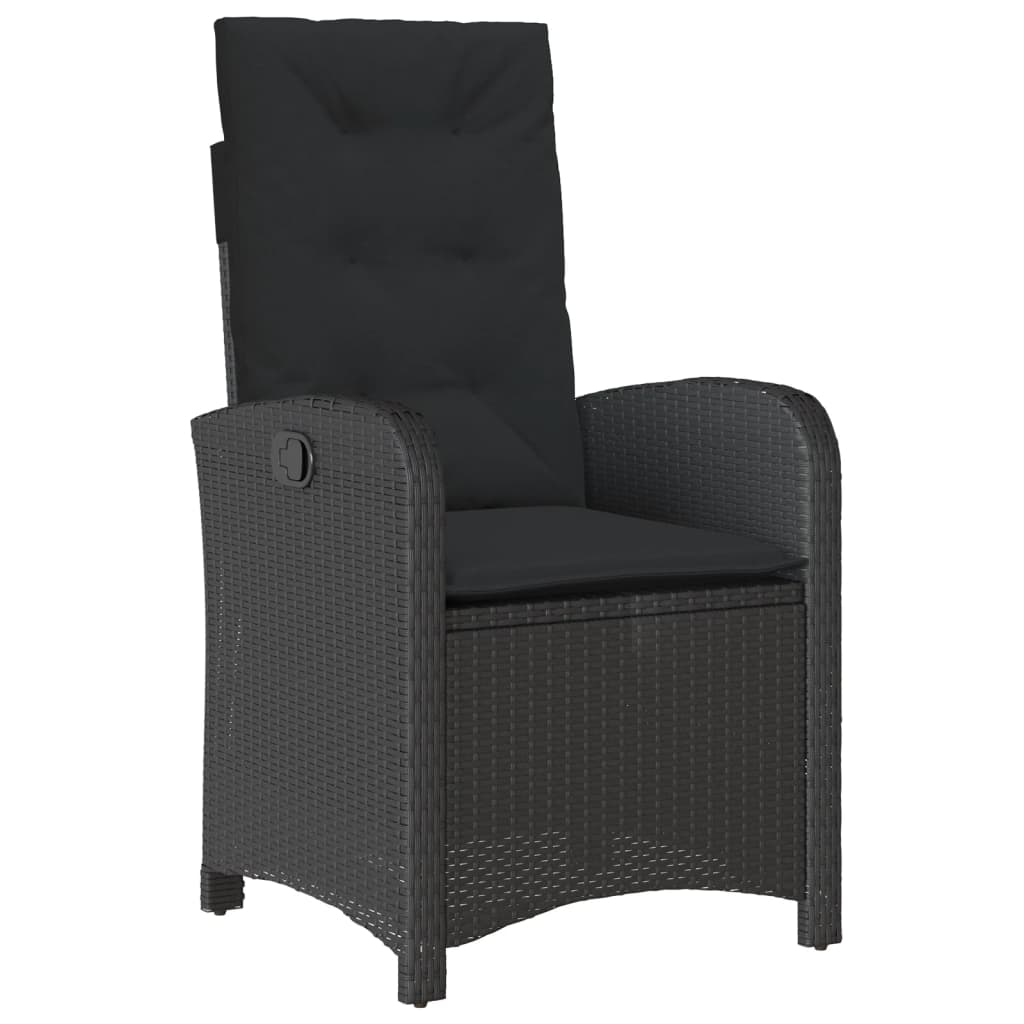 vidaXL Set mobilier de grădină cu perne, 9 piese, negru, poliratan vidaXL Set mobilier de grădină cu perne, 9 piese, negru, poliratan