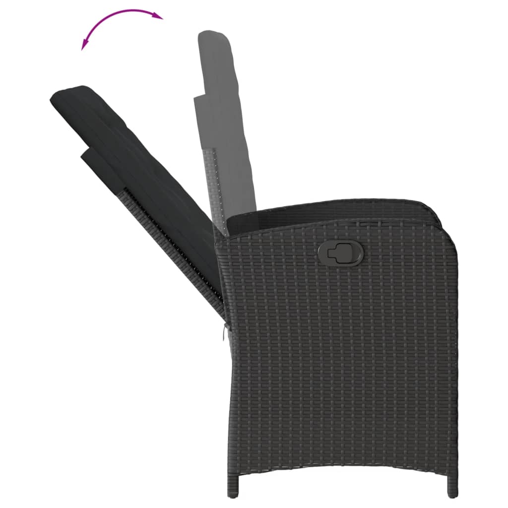 vidaXL Set mobilier de grădină cu perne, 9 piese, negru, poliratan vidaXL Set mobilier de grădină cu perne, 9 piese, negru, poliratan