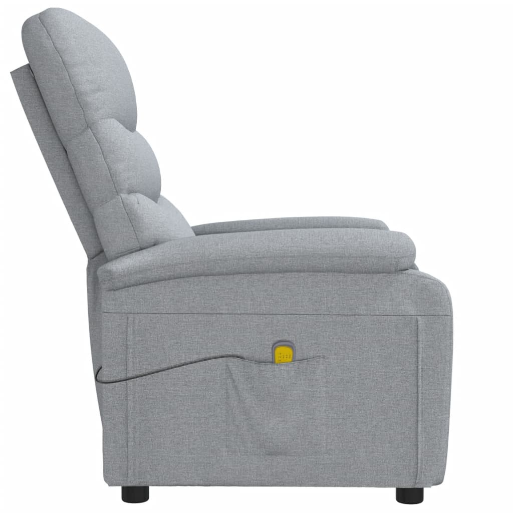 vidaXL Fotoliu de masaj, gri deschis, material textil vidaXL Fotoliu de masaj, gri deschis, material textil