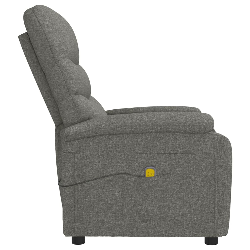 vidaXL Fotoliu de masaj, gri închis, material textil vidaXL Fotoliu de masaj, gri închis, material textil