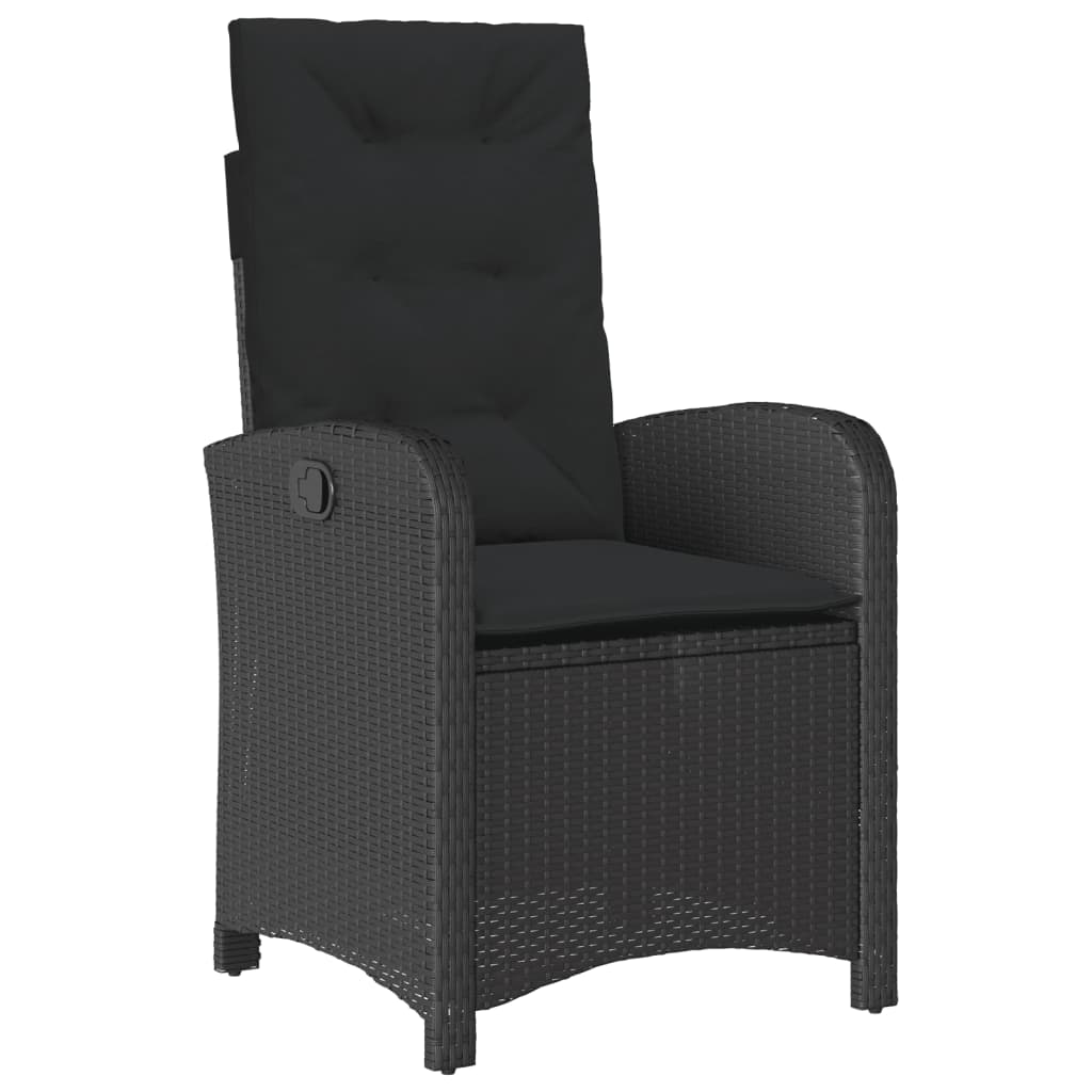 vidaXL Set mobilier de grădină cu perne, 9 piese, negru, poliratan vidaXL Set mobilier de grădină cu perne, 9 piese, negru, poliratan