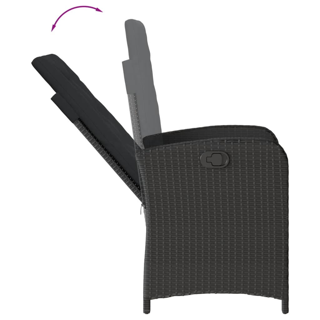 vidaXL Set mobilier de grădină cu perne, 9 piese, negru, poliratan vidaXL Set mobilier de grădină cu perne, 9 piese, negru, poliratan