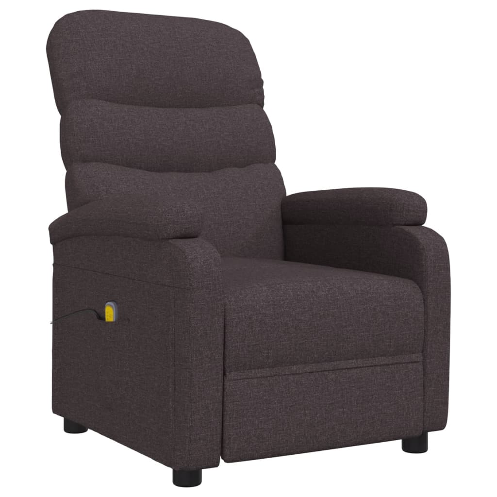 vidaXL Fotoliu de masaj, maro închis, material textil vidaXL Fotoliu de masaj, maro închis, material textil