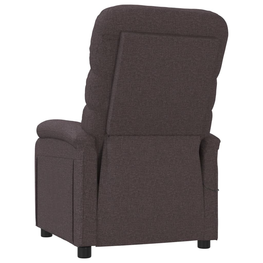vidaXL Fotoliu de masaj, maro închis, material textil vidaXL Fotoliu de masaj, maro închis, material textil