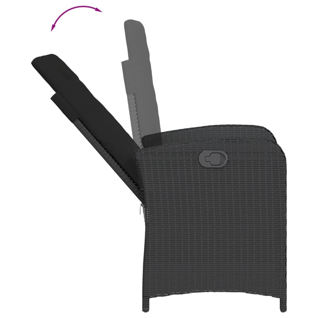 vidaXL Set mobilier de grădină cu perne, 9 piese, negru, poliratan vidaXL Set mobilier de grădină cu perne, 9 piese, negru, poliratan