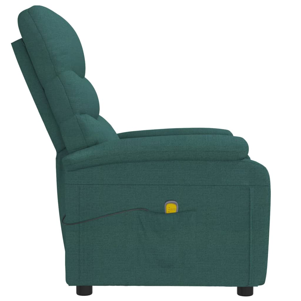 vidaXL Fotoliu de masaj, verde închis, material textil