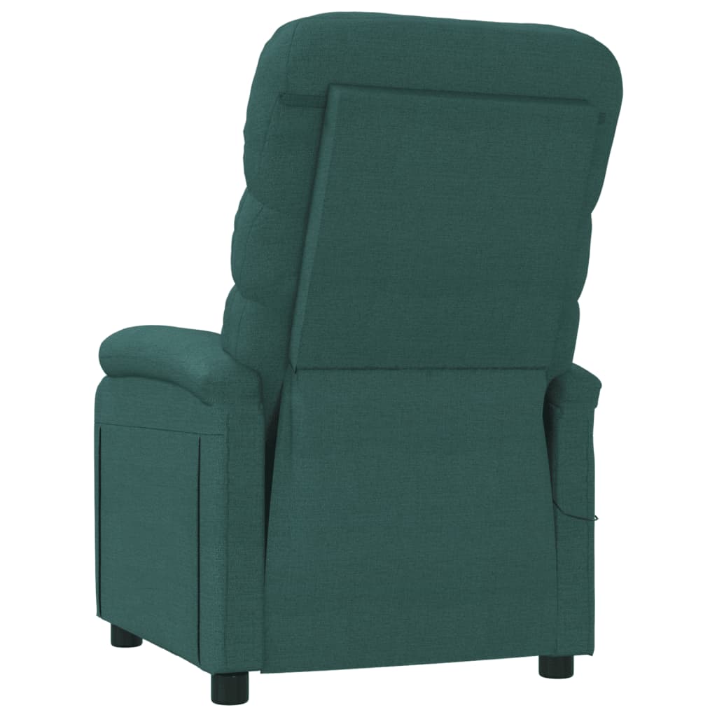 vidaXL Fotoliu de masaj, verde închis, material textil