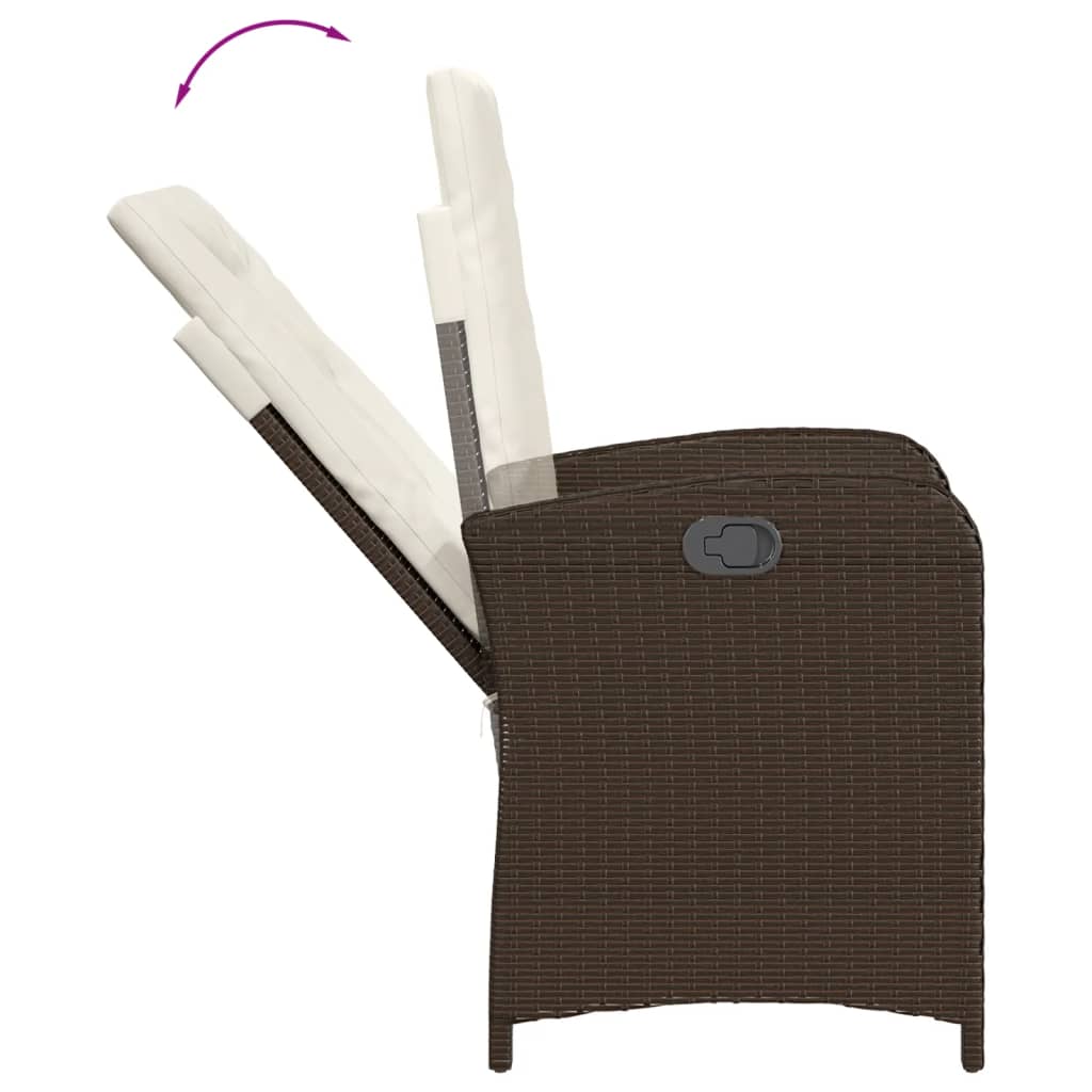 vidaXL Set mobilier de grădină, 5 piese, cu perne, maro, poliratan vidaXL Set mobilier de grădină, 5 piese, cu perne, maro, poliratan