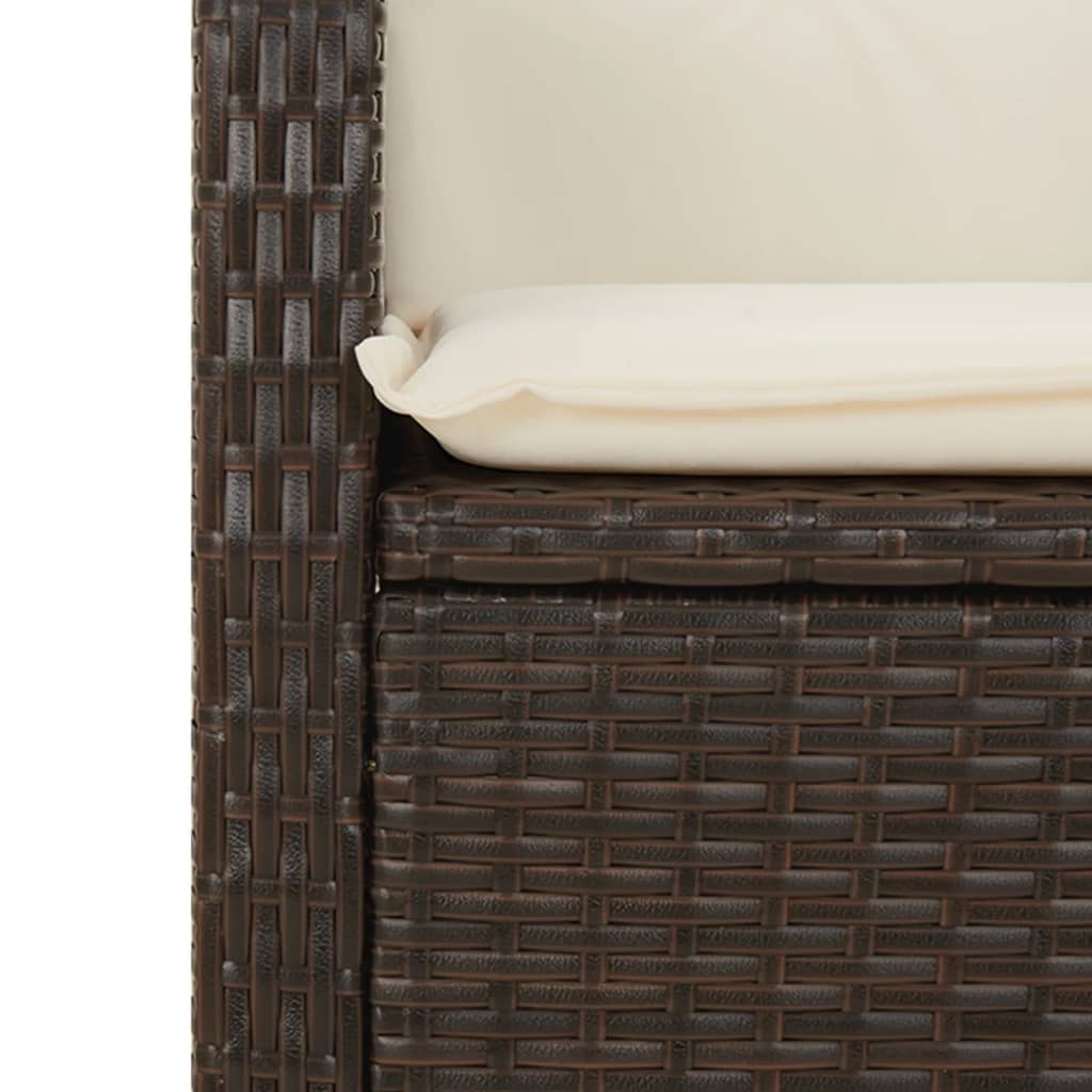 vidaXL Set mobilier de grădină, 5 piese, cu perne, maro, poliratan vidaXL Set mobilier de grădină, 5 piese, cu perne, maro, poliratan