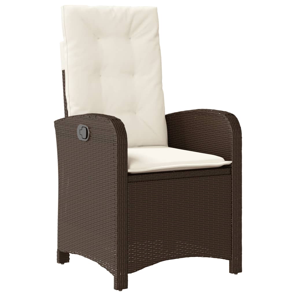 vidaXL Set mobilier de grădină, 5 piese, cu perne, maro, poliratan