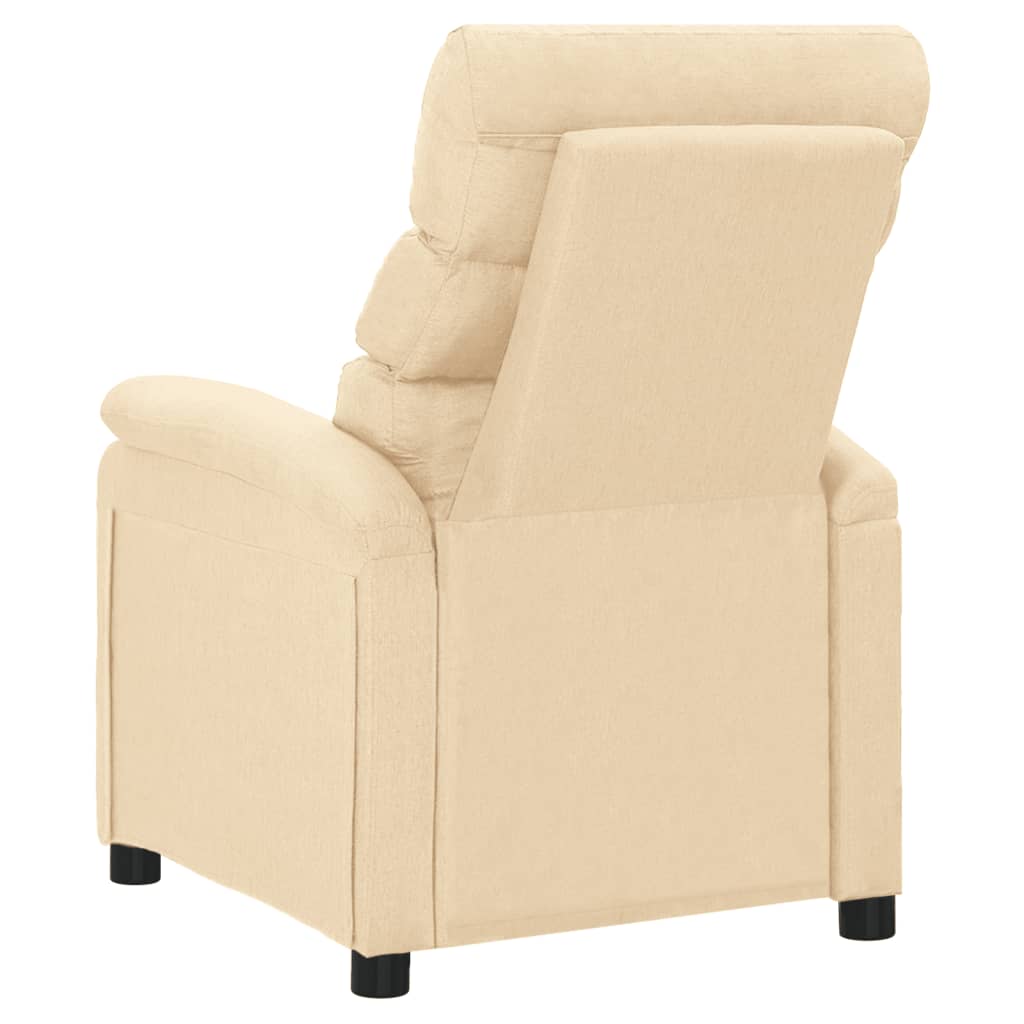 vidaXL Fotoliu de masaj, crem, material textil