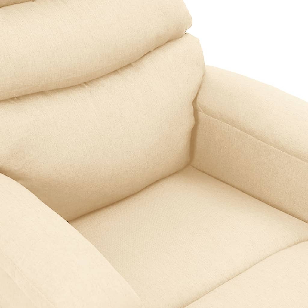 vidaXL Fotoliu de masaj, crem, material textil