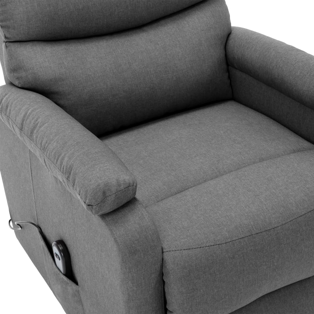 vidaXL Fotoliu cu ridicare, gri deschis, textil