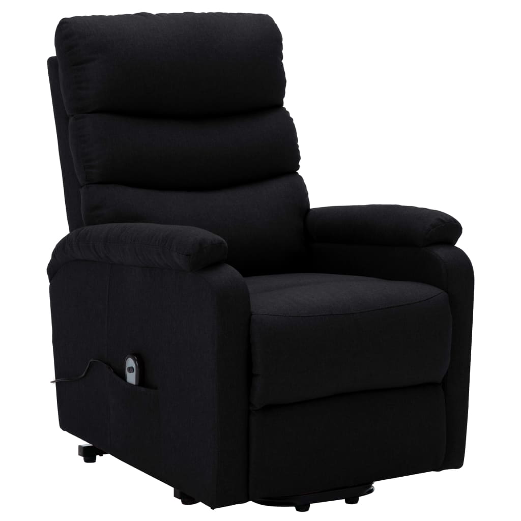 vidaXL Fotoliu cu ridicare, negru, material textil vidaXL Fotoliu cu ridicare, negru, material textil