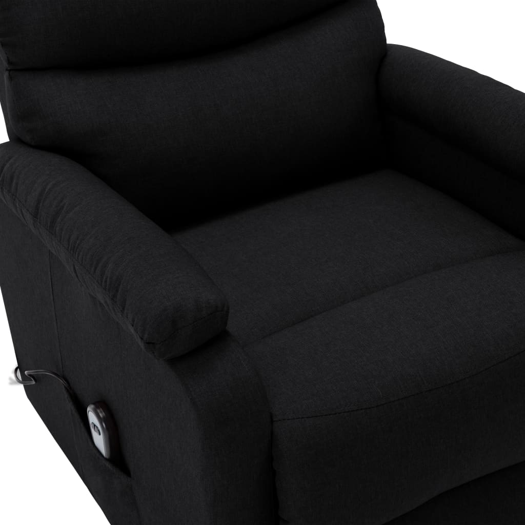 vidaXL Fotoliu cu ridicare, negru, material textil vidaXL Fotoliu cu ridicare, negru, material textil