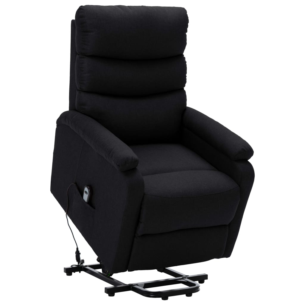 vidaXL Fotoliu cu ridicare, negru, material textil vidaXL Fotoliu cu ridicare, negru, material textil