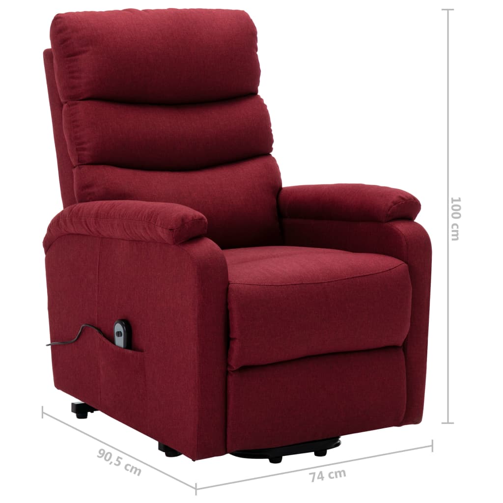 vidaXL Fotoliu cu ridicare, roșu vin, material textil vidaXL Fotoliu cu ridicare, roșu vin, material textil