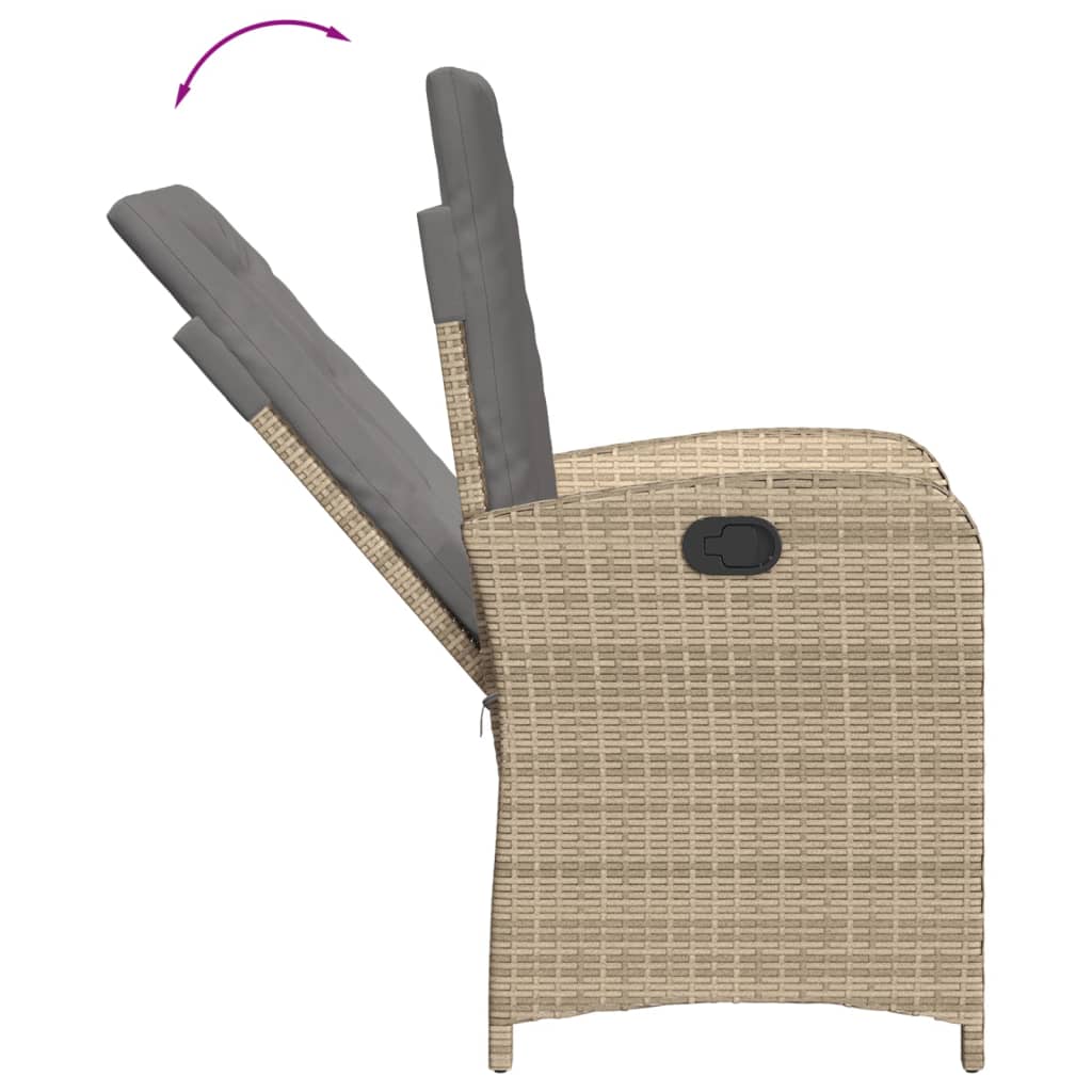 vidaXL Set mobilier pentru grădină, 7 piese, cu perne, bej, poliratan vidaXL Set mobilier pentru grădină, 7 piese, cu perne, bej, poliratan
