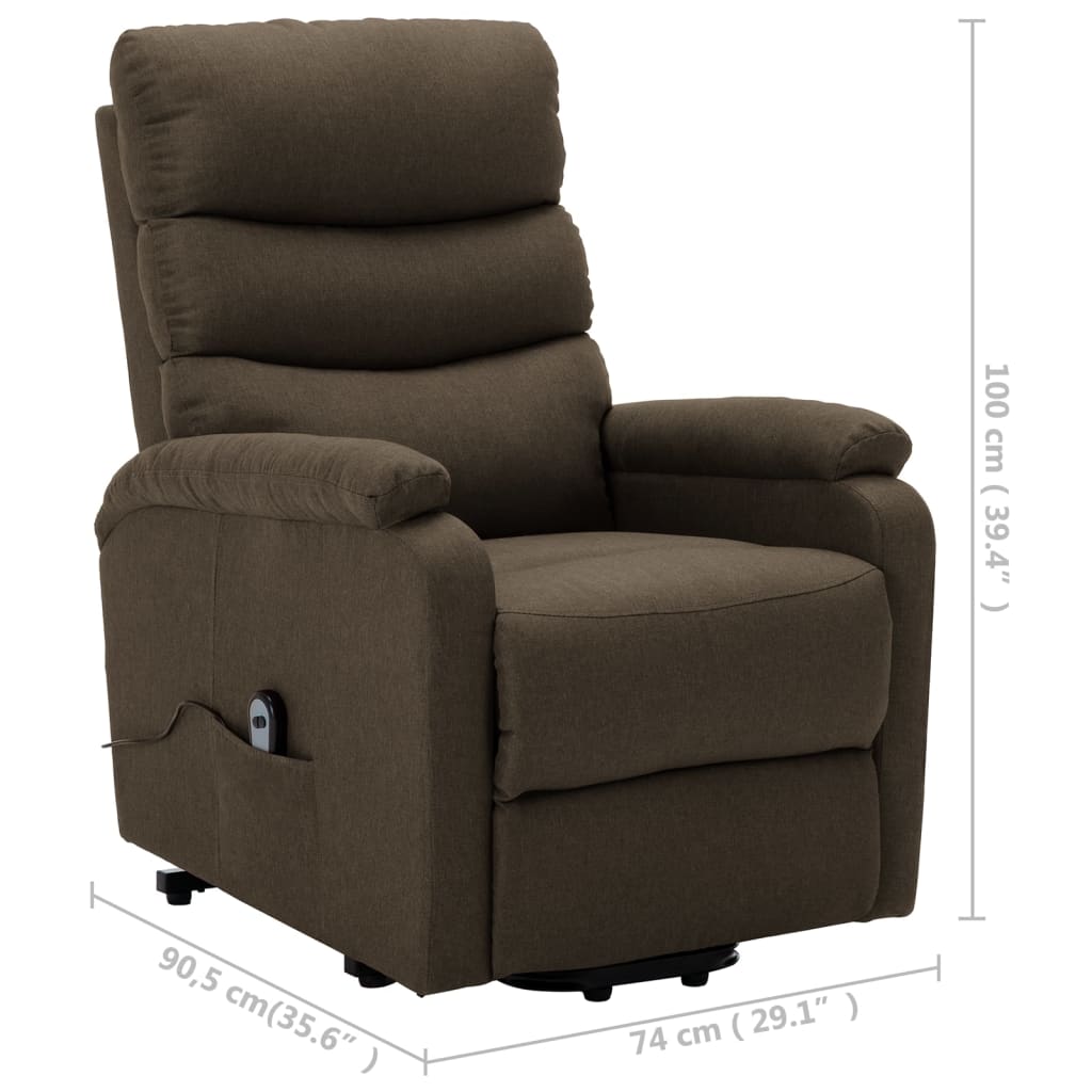 vidaXL Fotoliu cu ridicare, maro, material textil