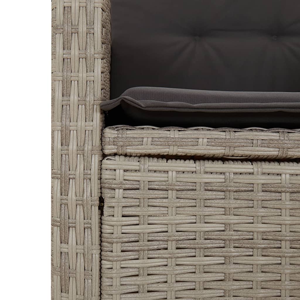 vidaXL Set mobilier grădină cu perne, 9 piese, gri deschis, poliratan