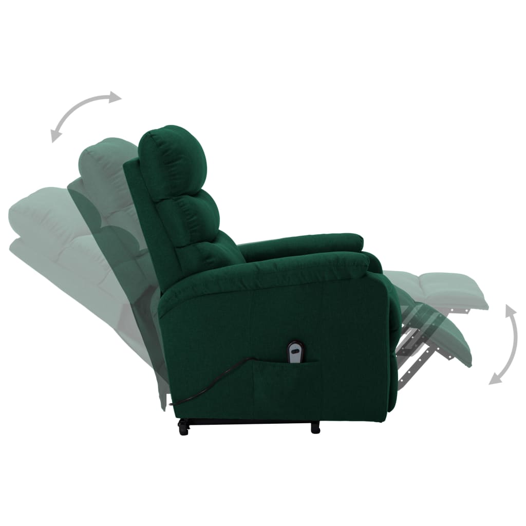 vidaXL Fotoliu cu ridicare, verde închis, material textil vidaXL Fotoliu cu ridicare, verde închis, material textil