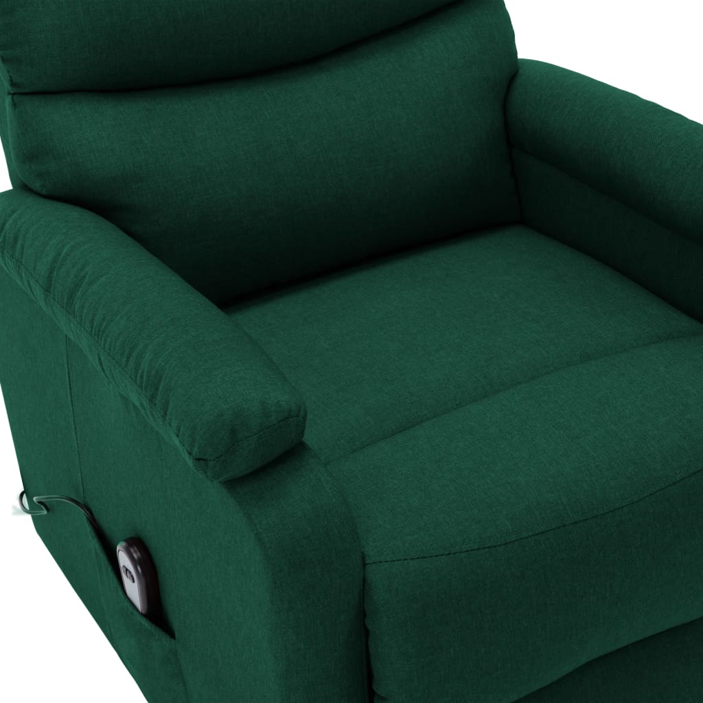 vidaXL Fotoliu cu ridicare, verde închis, material textil vidaXL Fotoliu cu ridicare, verde închis, material textil
