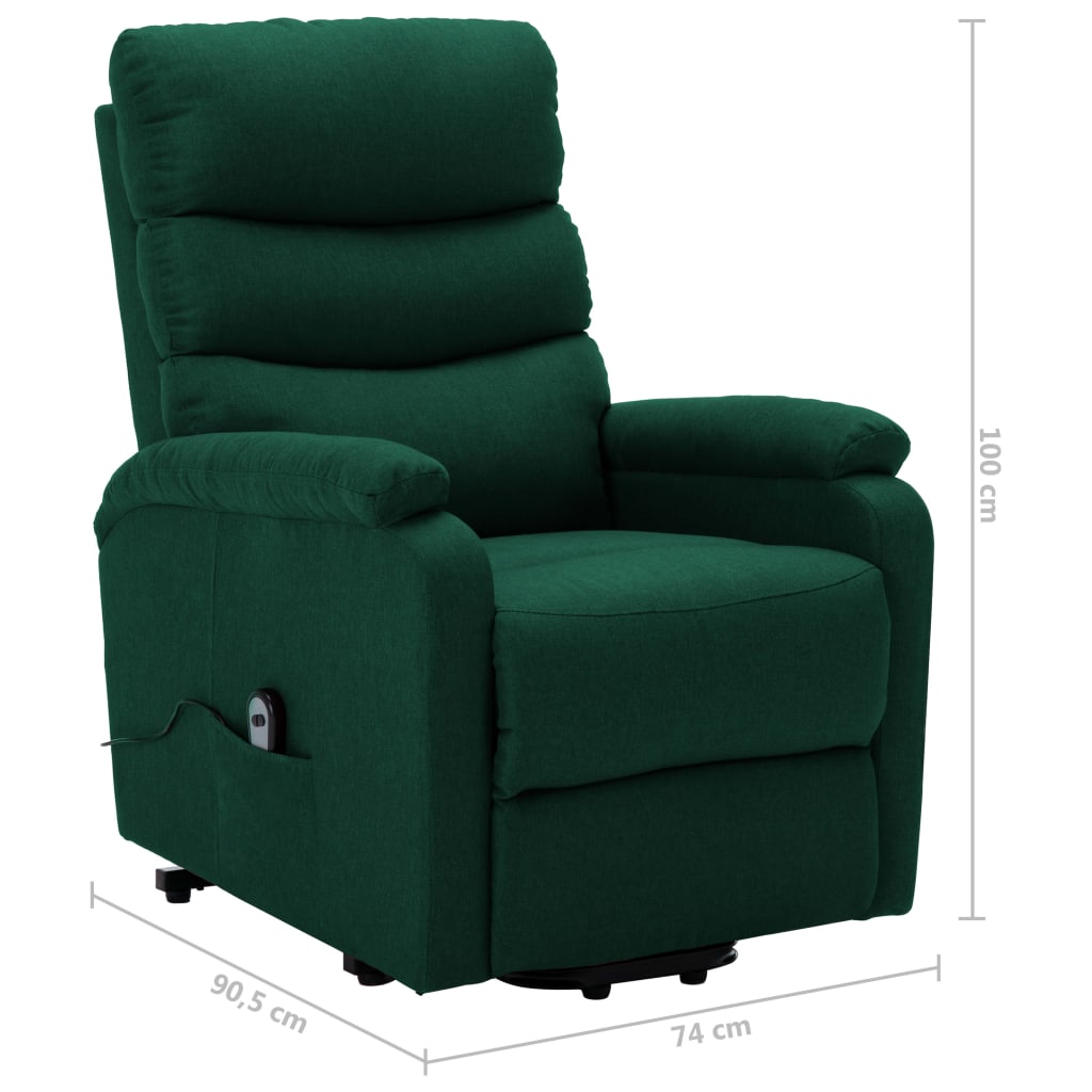 vidaXL Fotoliu cu ridicare, verde închis, material textil vidaXL Fotoliu cu ridicare, verde închis, material textil