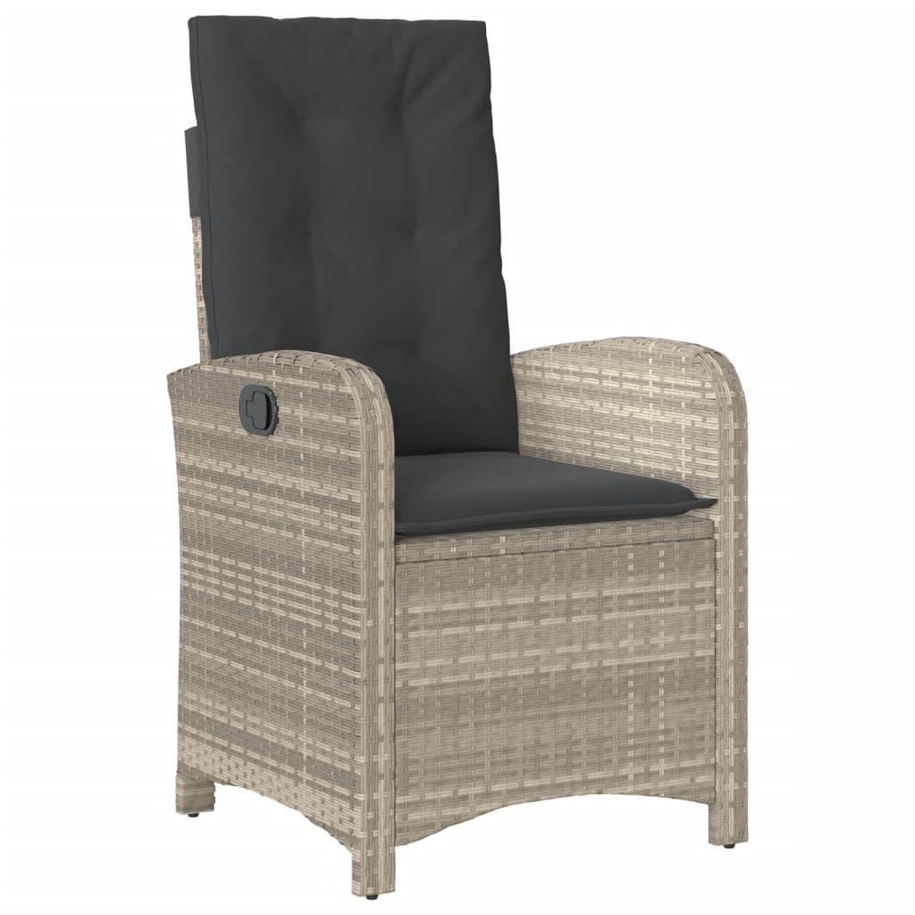 vidaXL Set mobilier grădină cu perne, 9 piese, gri deschis, poliratan