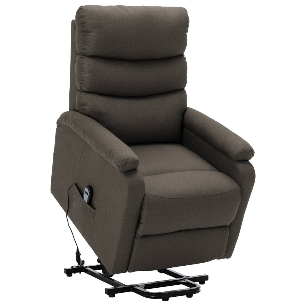 vidaXL Fotoliu cu ridicare, gri taupe, material textil vidaXL Fotoliu cu ridicare, gri taupe, material textil