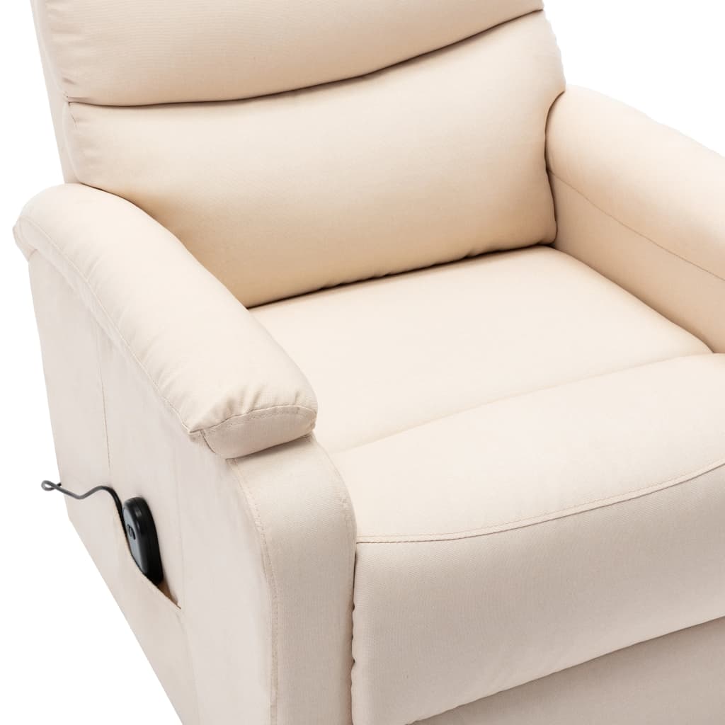vidaXL Fotoliu cu ridicare, crem, material textil