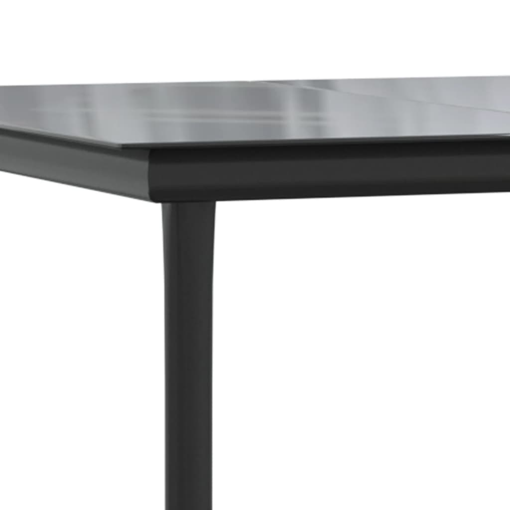 vidaXL Set bistro cu perne, 3 piese, negru, poliratan