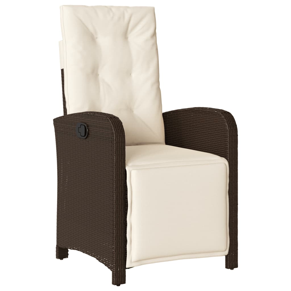 vidaXL Set bistro cu perne, 3 piese, maro, poliratan vidaXL Set bistro cu perne, 3 piese, maro, poliratan