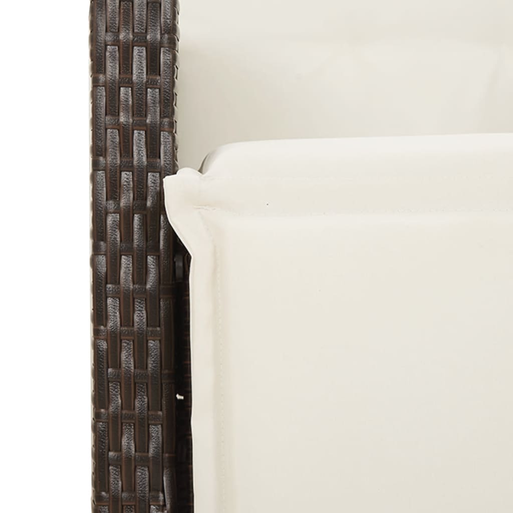 vidaXL Set mobilier de grădină, 5 piese, cu perne, maro, poliratan vidaXL Set mobilier de grădină, 5 piese, cu perne, maro, poliratan