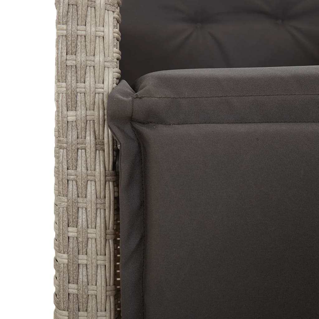 vidaXL Set mobilier grădină cu perne, 9 piese, gri deschis, poliratan