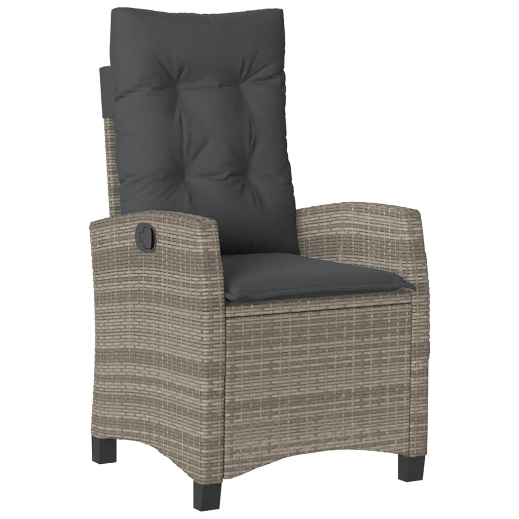 vidaXL Set mobilier grădină cu perne, 9 piese, gri, poliratan vidaXL Set mobilier grădină cu perne, 9 piese, gri, poliratan