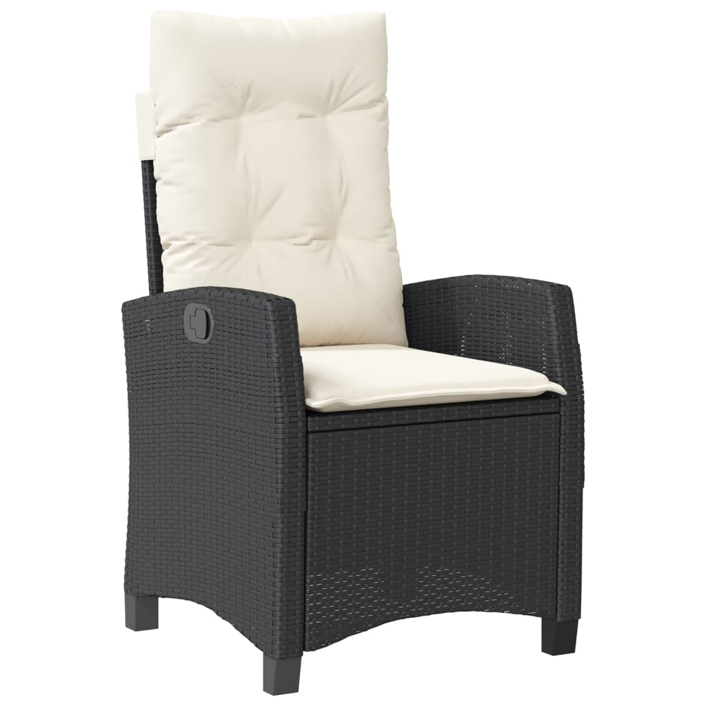 vidaXL Set mobilier de grădină cu perne, 9 piese, negru, poliratan