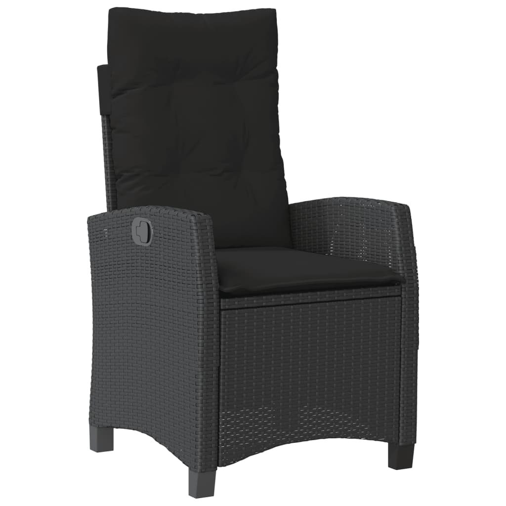 vidaXL Set mobilier de grădină cu perne, 9 piese, negru, poliratan vidaXL Set mobilier de grădină cu perne, 9 piese, negru, poliratan
