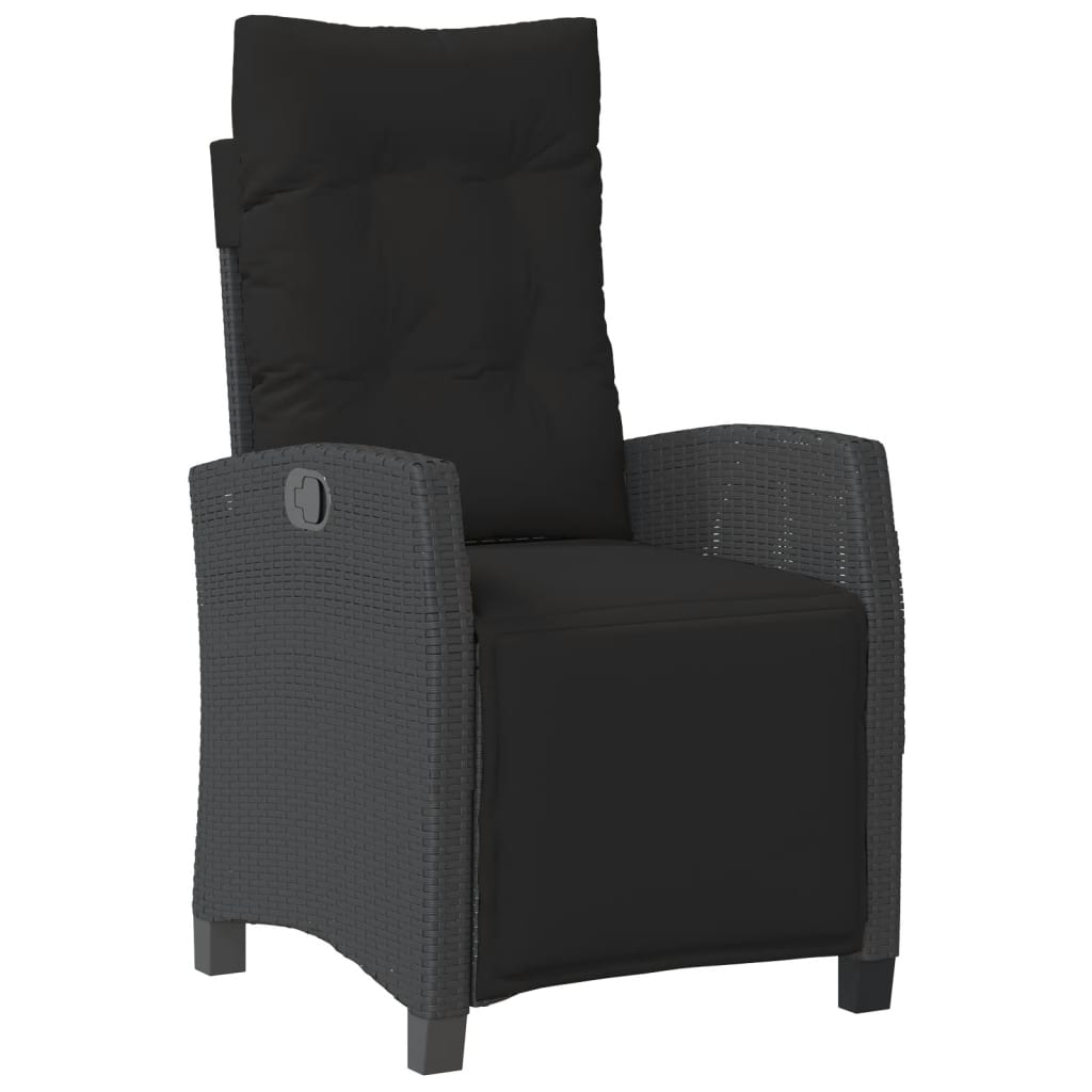 vidaXL Set mobilier de grădină cu perne, 9 piese, negru, poliratan vidaXL Set mobilier de grădină cu perne, 9 piese, negru, poliratan